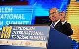 Benjamin Netanyahu speaks in Jerusalem, Wednesday (photo credit: Morag Bitan/PMO)