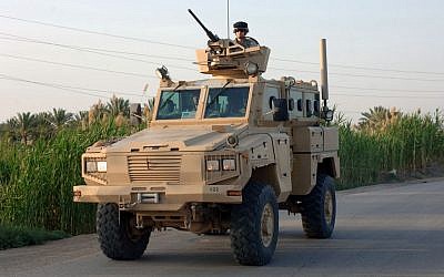 A US Army RG-31 armored personnel carrier in service in Iraq. (photo credit: SFC David D Isakson/Wikimedia Commons)