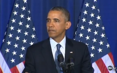 President Barack Obama speaks on Thursday, May 23, 2013, at the National Defense College. (photo credit: image capture/YouTube video)