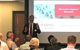 Trendlines CEO Steve Rhodes speaks at an agritech roadshow event in St. Louis (Photo credit: Courtesy)