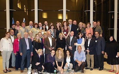 A delegation from the Teamsters' union visits the Yitzhak Rabin Center in Tel Aviv, April 18, 2013. (photo credit: Will Petty and Victor Politis/JTA)