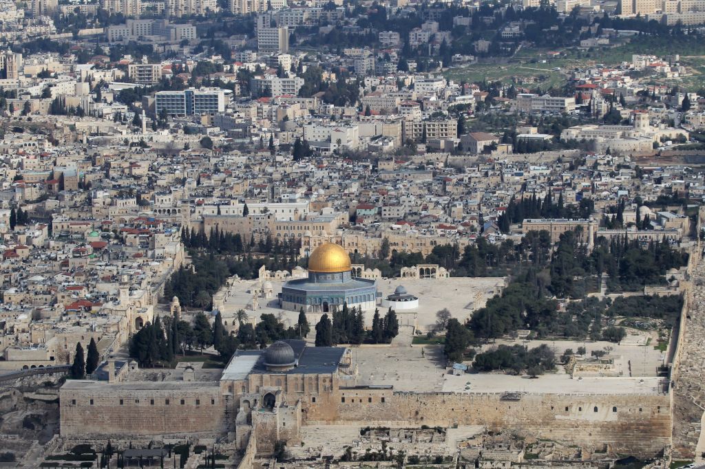 The Temple Mount, with the black-domed Al-Aqsa mosque in the foreground (photo credit: Nati Shohat/Flash90) The Temple Mount, with the black-domed Al-Aqsa mosque in the foreground (photo credit: Nati Shohat/Flash90)