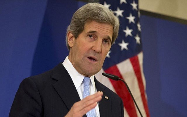 US Secretary of State John Kerry speaks at a news conference in Istanbul in April (photo credit: AP/Evan Vucci) US Secretary of State John Kerry speaks at a news conference in Istanbul in April (photo credit: AP/Evan Vucci)