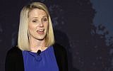 Yahoo CEO Marissa Mayer speaks during a news conference Monday, May 20, 2013, in New York (photo credit: AP Photo/Frank Franklin II)
