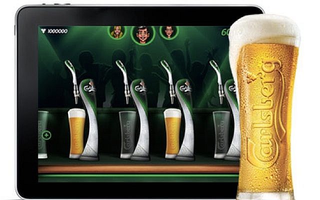 Screenshot of a Moblin-produced game for Carlsberg beer (photo credit: Courtesy)