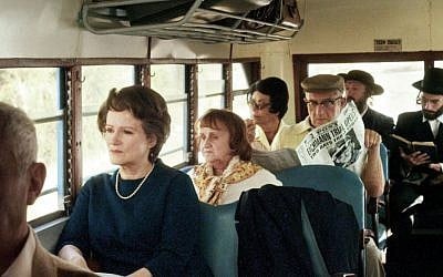 On a bus in Jerusalem. Arendt covered the Eichmann trial for the New Yorker. (photo credit: Zeitgeist Films)