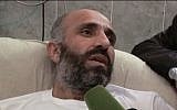 Hunger-striker Ayman Sharawneh shortly after his release from Israeli prison in March 2013 (screen capture: Youtube/RuptlyTV)