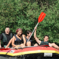 Kayaking down the Jordan with fellow Nativers (Courtesy Yossi Garr)