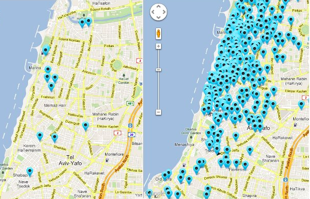 A map of Tellavista apartments in Tel Aviv (Courtesy Tellavista) A map of Tellavista apartments in Tel Aviv (Courtesy Tellavista)