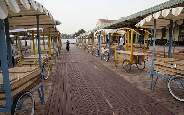 The carts are ready for the opening of The First Station (photo credit: Davidi ) The carts are ready for the opening of The First Station (photo credit: Davidi )