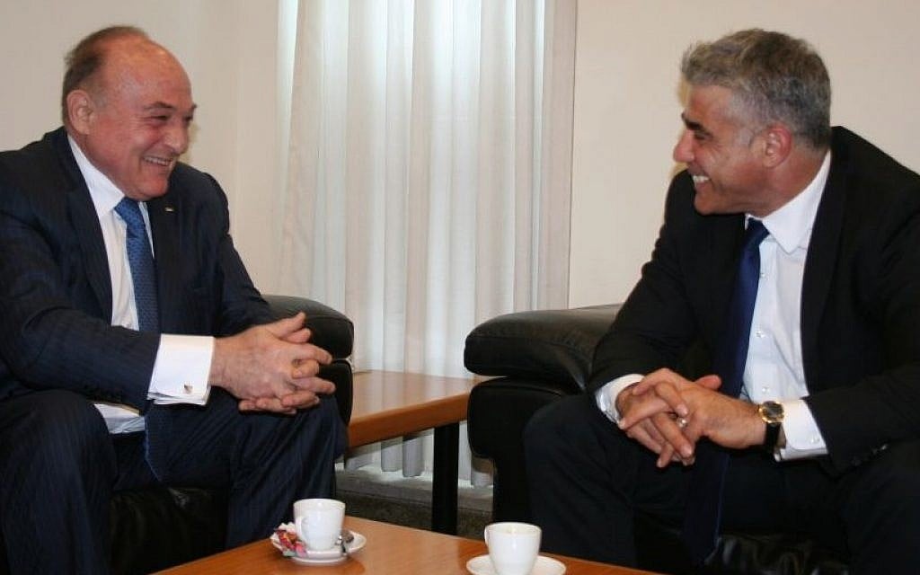 Israeli Finance Minister Yair Lapid, right, with Palestinian counterpart Shukri Bishara in Jerusalem, June 16, 2013 (photo credit: Anat Hamami/Finance Ministry) Israeli Finance Minister Yair Lapid, right, with Palestinian counterpart Shukri Bishara in Jerusalem, June 16, 2013 (photo credit: Anat Hamami/Finance Ministry)