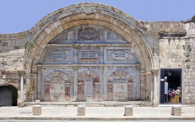 The fountain in Jaffa where the inscription was found. (photo credit: Nicky Davidov/Israel Antiquities Authority) The fountain in Jaffa where the inscription was found. (photo credit: Nicky Davidov/Israel Antiquities Authority)