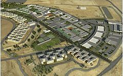 Projected aerial view of the IDF's advanced technology and training facilities near Beersheba (Courtesy: Ministry of Development for the Galilee and Negev)