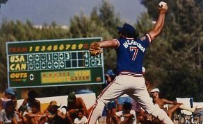 Dave Blackburn pitches a no-hitter against Canada, 1989 (photo credit: Courtesy)
