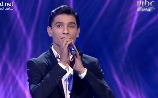 Mohammed Assaf, from Gaza's Khan Yunis, on Arab Idol. (Screenshot)