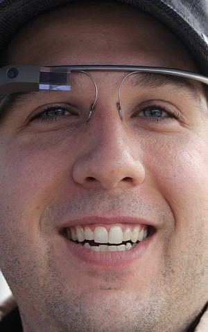 One of the beta testers of the new technology, Chaim Cohen wearing his Google Glass. (photo credit: Matthew Hersh/Hub City Communications/JTA) One of the beta testers of the new technology, Chaim Cohen wearing his Google Glass. (photo credit: Matthew Hersh/Hub City Communications/JTA)