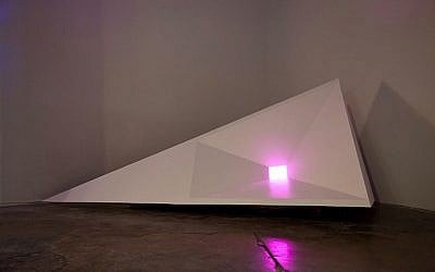 David Abir, Intersect, No 2, 2010, MDF, plywood, Self-powered speakers, iPod, 41 minute music composition, custom programmable LED, acrylic paint, dimensions variable (photo credit: courtesy) David Abir, Intersect, No 2, 2010, MDF, plywood, Self-powered speakers, iPod, 41 minute music composition, custom programmable LED, acrylic paint, dimensions variable (photo credit: courtesy)