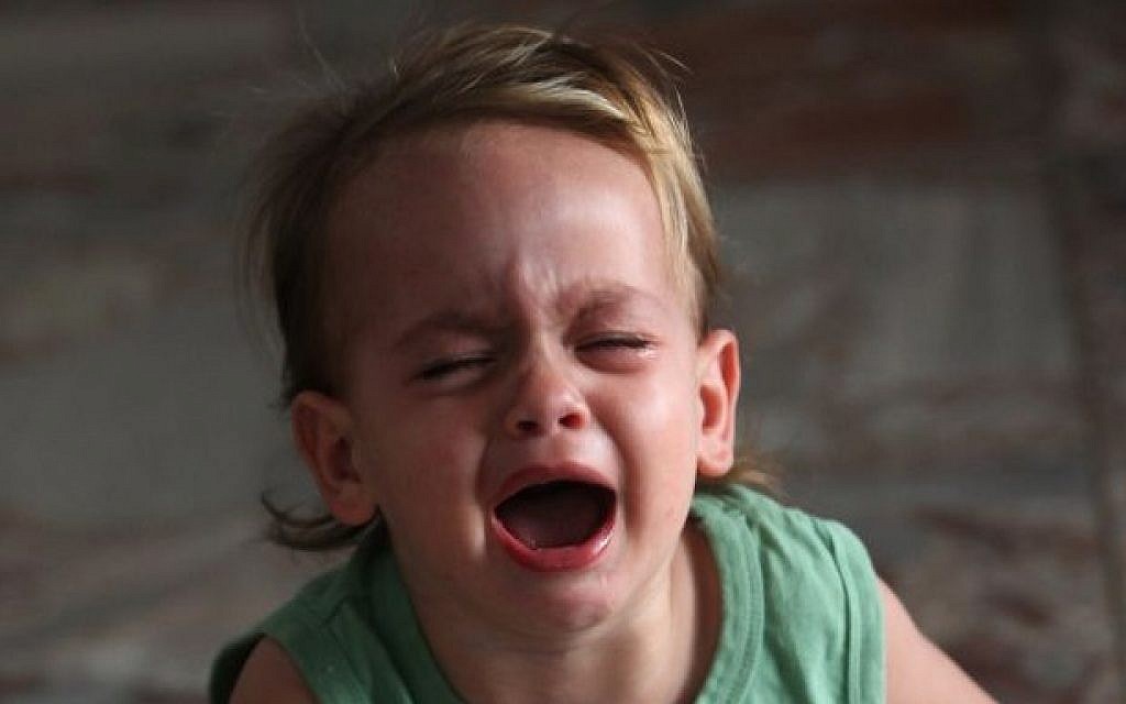 A young child crying. (Illustrative photo: Yossi Zamir/Flash 90)