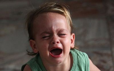 A young child crying. (Illustrative photo: Yossi Zamir/Flash 90)
