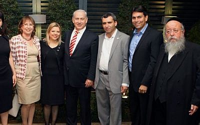 Prime Minister Benjamin Netanyahu with Deputy Defense Minister Danny Danon (second from right) and Deputy Foreign Minister Ze'ev Elkin (third from right) at a Rosh Hashana celebration in 2011. (Photo credit: Itzik Biran/Flash90) Prime Minister Benjamin Netanyahu with Deputy Defense Minister Danny Danon (second from right) and Deputy Foreign Minister Ze'ev Elkin (third from right) at a Rosh Hashana celebration in 2011. (Photo credit: Itzik Biran/Flash90)