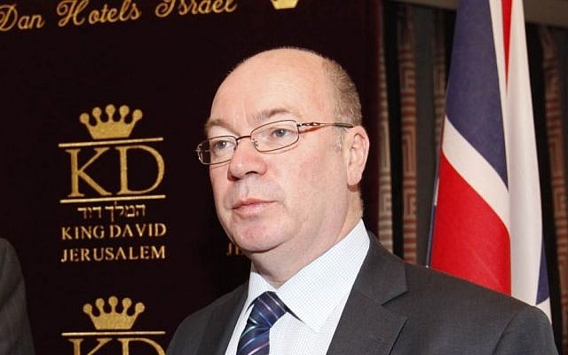 Alistair Burt in Jerusalem, January 2012 (photo credit: Miriam Alster/Flash90)