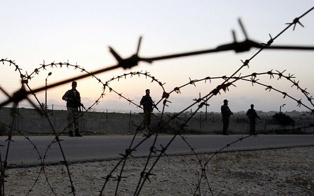 Hamas forces on the Gaza-Egypt border (photo credit: Abed Rahim Khatab/Flash 90)