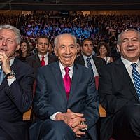 Gotta love President Peres' hot pink tie (photo credit: Omer Miron/Flash 90)