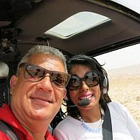With pilot Uri Perez of D.Eden Aviation Ltd (photo: Qanta Ahmed)