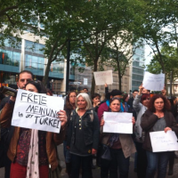 OccupyGezi protesters in Koln, Germany, June 1, 2013 (photo credit: OccupyGezi official Facebook page) OccupyGezi protesters in Koln, Germany, June 1, 2013 (photo credit: OccupyGezi official Facebook page)