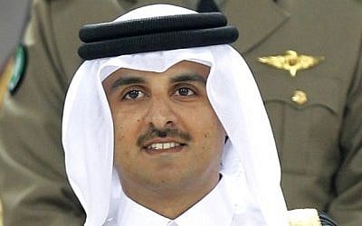 Qatar's Sheikh Tamim bin Hamad al-Thani in Doha, Qatar, 2011 (photo credit: AP/Hassan Ammar)