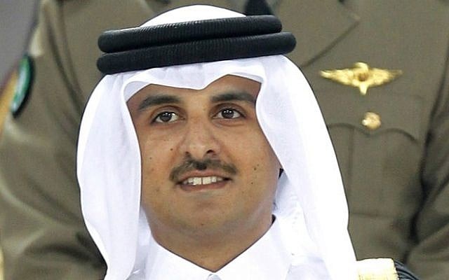 Qatar's Sheikh Tamim bin Hamad al-Thani in Doha, Qatar, 2011 (photo credit: AP/Hassan Ammar)