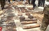 Suspected Hezbollah weapons cache uncovered in May 2013 in Kano, Nigeria. (screen capture: Youtube/Euronews)