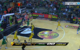 Maccabi Haifa playing the championship final game against Maccabi Tel Aviv on June 14, 2013. Gal Mekel was the game MVP as Haifa won its first ever title. (photo credit: image capture from Channel 5)