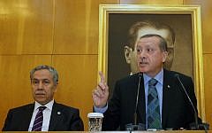 Turkey's Prime Minister Recep Tayyip Erdogan speaks to the media in Istanbul, Turkey, Monday, June 3, 2013 (photo credit: AP)