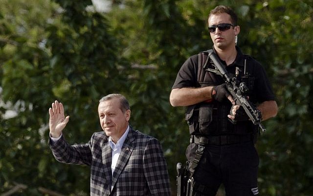 Turkish Prime Minister Recep Tayyip Erdogan waves to supporters upon arriving in Ankara, Turkey, Sunday, June 9 (photo credit: AP/Vadim Ghirda) Turkish Prime Minister Recep Tayyip Erdogan waves to supporters upon arriving in Ankara, Turkey, Sunday, June 9 (photo credit: AP/Vadim Ghirda)