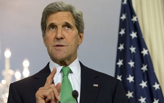 US Secretary of State John Kerry at a news conference at the State Department in Washington, in June, 2013. (photo credit: AP/Jacquelyn Martin) US Secretary of State John Kerry at a news conference at the State Department in Washington, in June, 2013. (photo credit: AP/Jacquelyn Martin)