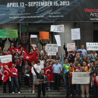 A rally in Vancouver, Canada, supporting the anti-government protests in Turkey, June 1, 2013 (photo credit: OccupyGezi official Facebook page) A rally in Vancouver, Canada, supporting the anti-government protests in Turkey, June 1, 2013 (photo credit: OccupyGezi official Facebook page)