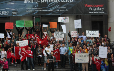 A rally in Vancouver, Canada, supporting the anti-government protests in Turkey, June 1, 2013 (photo credit: OccupyGezi official Facebook page)