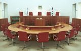 Illustrative photo of an empty courtroom at the Supreme Court. (photo credit: Flash90)