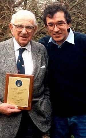 Nicholas Winton (left) with 'Nicky's Family' director Matej Minac. (photo credit: Courtesy of Menemsha Films)