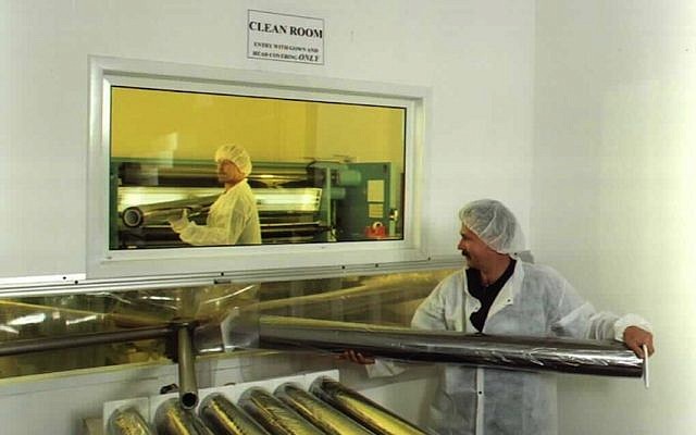 Workers at the Hanita Coatings facility in northern Israel (Photo credit: Courtesy)