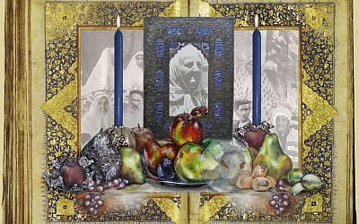 Josephine Marizadeh incorporates her ancestor's photo into a painting. (photo credit: courtesy) Josephine Marizadeh incorporates her ancestor's photo into a painting. (photo credit: courtesy)