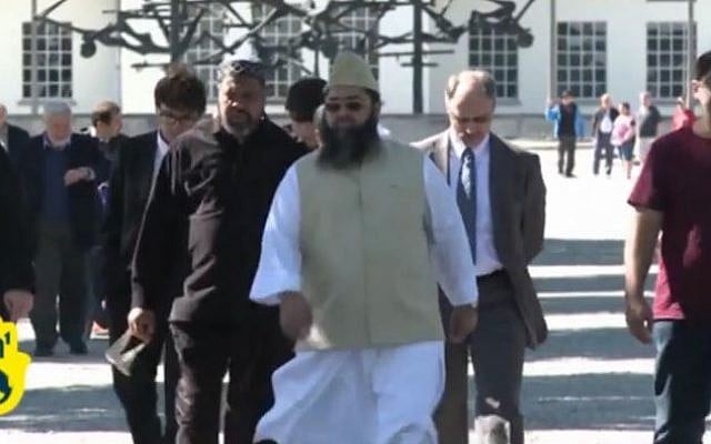 Muslim leaders visit Auschwitz, May 20, 2013. (screen capture: Youtube/JewishNewsOne)
