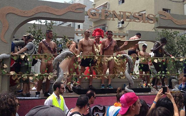 The gay pride parade in Tel Aviv, Friday. (photo credit: Times of Israel staff) The gay pride parade in Tel Aviv, Friday. (photo credit: Times of Israel staff)