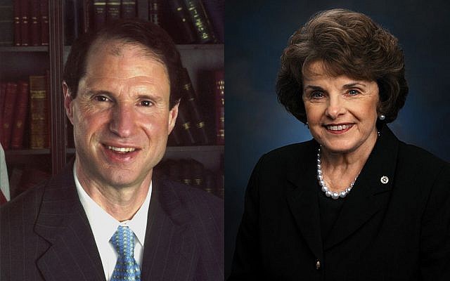 US Senators Ron Wyden, left, and Dianne Fienstein (photo credit: US Senate) US Senators Ron Wyden, left, and Dianne Fienstein (photo credit: US Senate)
