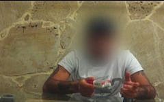 Image of the interview with the state witness who escaped from police protection early Thursday morning (photo credit: screen capture/Channel 2)