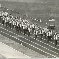 The Argentinian delegation at the seventh Maccabiah opening ceremony, August 1965 (photo credit: Maccabi Archive)