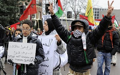 A pro-Gaza march in Amsterdam in 2009. (photo credit: CC BY Jos van Zetten, Flickr)