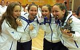 The Komar sisters with their Maccabiah netball medals (photo credit: courtesy)