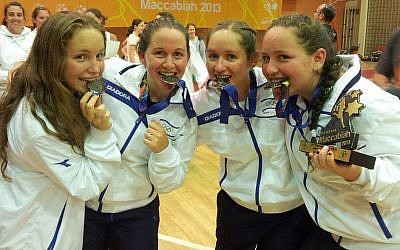 The Komar sisters with their Maccabiah netball medals (photo credit: courtesy)